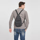 Kono Casual Canvas Single Strap Sling Backpack - Black