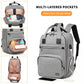 Kono Classic Multi Functional Changing Backpack With USB Charging Interface - Grey