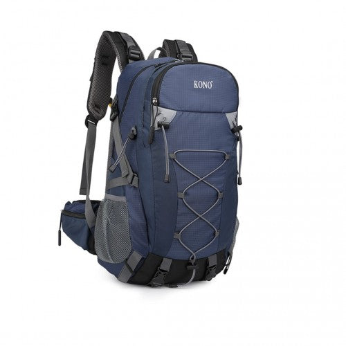 Kono Multi Functional Outdoor Hiking Backpack With Rain Cover - Navy