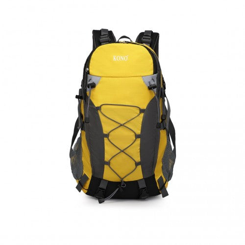 Kono Multi Functional Outdoor Hiking Backpack With Rain Cover - Yellow