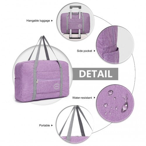 Kono Foldable Waterproof Storage Travel Handbag - Purple