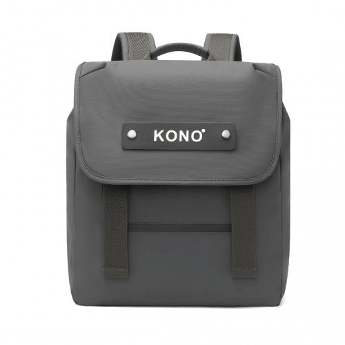 Kono PVC Coated Water-resistant Streamlined And Innovative Flap Backpack - Grey