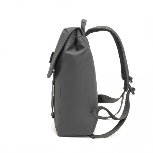 Kono PVC Coated Water-resistant Streamlined And Innovative Flap Backpack - Grey