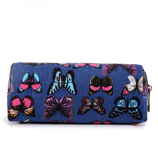 Miss Lulu Canvas Pencil Case Butterfly Navy