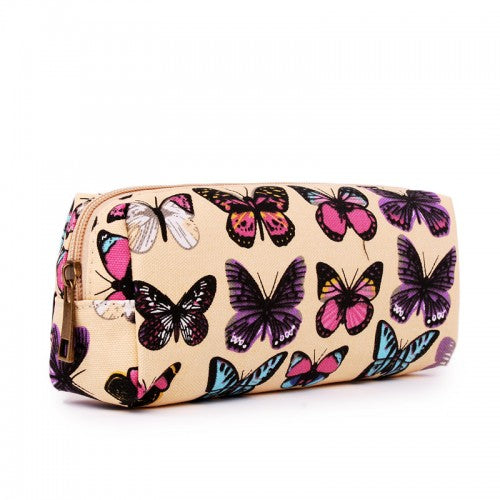 Miss Lulu Canvas Pencil Case Butterfly Beige