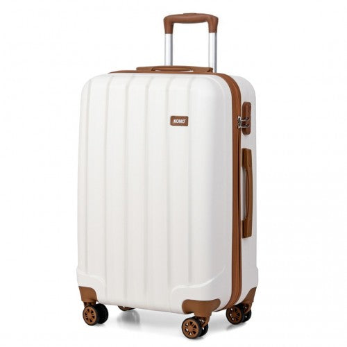 Kono 24 Inch Abs Hard Shell Suitcase Luggage - Cream