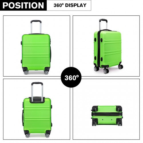 Kono Abs 24 Inch Sculpted Horizontal Design Suitcase - Green