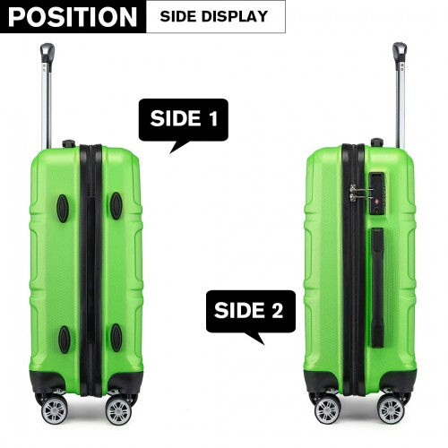 Kono Abs 24 Inch Sculpted Horizontal Design Suitcase - Green