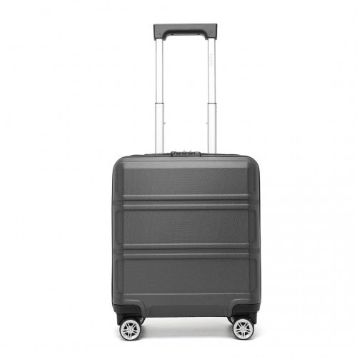 Kono ABS 16 Inch Sculpted Horizontal Design Cabin Luggage - Grey