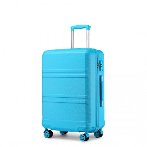 Kono Abs 28 Inch Sculpted Horizontal Design Suitcase - Blue