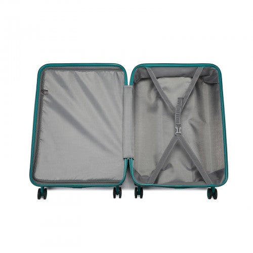 Kono Abs 24 Inch Sculpted Horizontal Design Suitcase - Teal