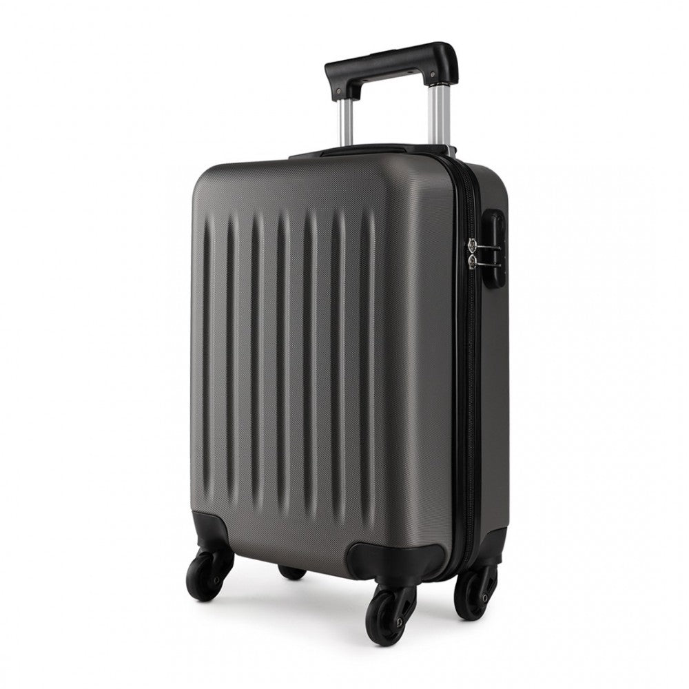 Kono 19 Inch Abs Hard Shell Carry On Luggage 4 Wheel Spinner Suitcase - Grey