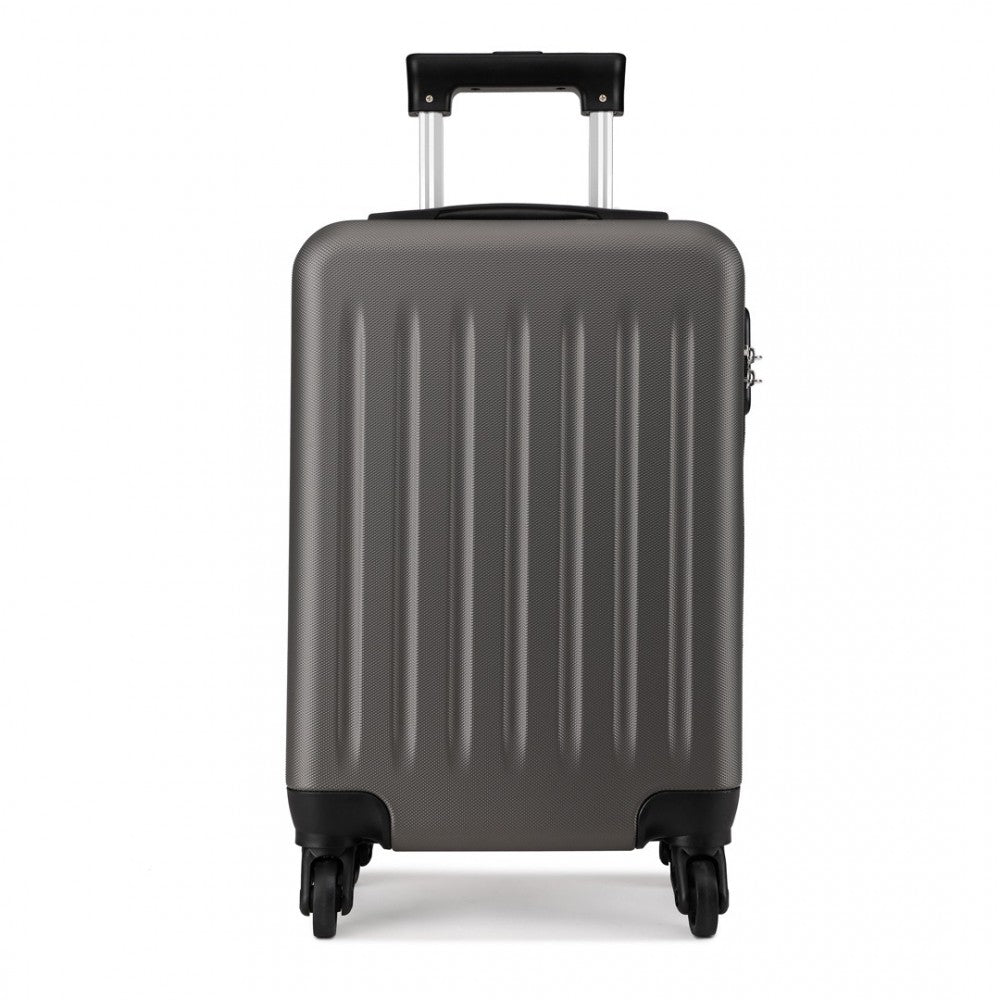 Kono 19 Inch Abs Hard Shell Carry On Luggage 4 Wheel Spinner Suitcase - Grey