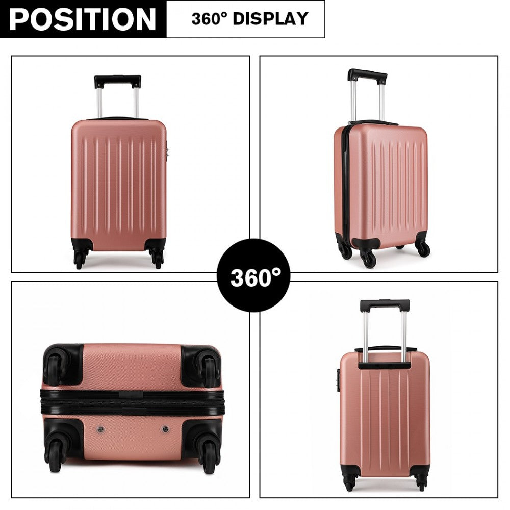 Kono 20 Inch Abs Hard Shell Luggage 4 Wheel Spinner Suitcase - Nude