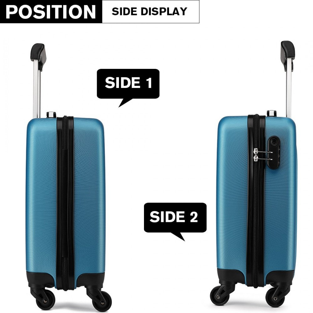 Kono 20 Inch Abs Hard Shell Luggage 4 Wheel Spinner Suitcase - Navy