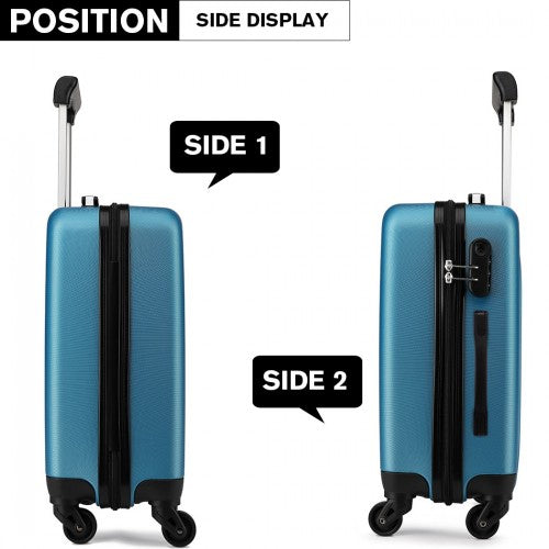 Kono 24 Inch Abs Hard Shell Luggage 4 Wheel Spinner Suitcase - Navy