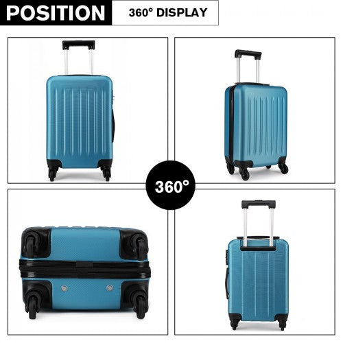 Kono 24 Inch Abs Hard Shell Luggage 4 Wheel Spinner Suitcase - Navy