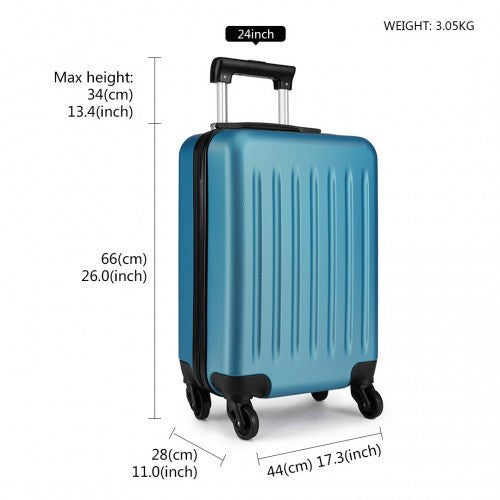 Kono 24 Inch Abs Hard Shell Luggage 4 Wheel Spinner Suitcase - Navy