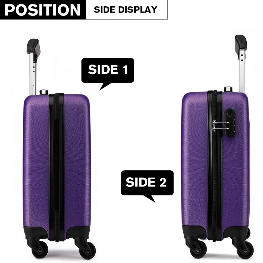 Kono 20 Inch Abs Hard Shell Luggage 4 Wheel Spinner Suitcase - Purple