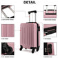 Kono 20 Inch Abs Hard Shell Luggage 4 Wheel Spinner Suitcase - Pink
