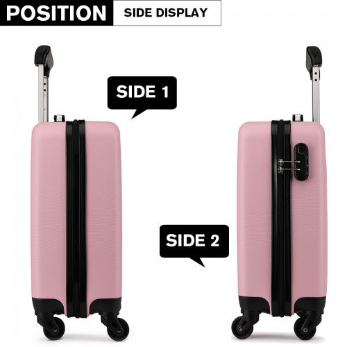 Kono 20 Inch Abs Hard Shell Luggage 4 Wheel Spinner Suitcase - Pink