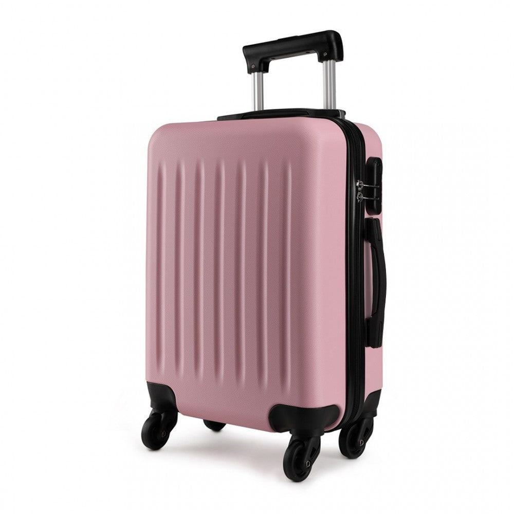 Kono 24 Inch Abs Hard Shell Luggage 4 Wheel Spinner Suitcase - Pink