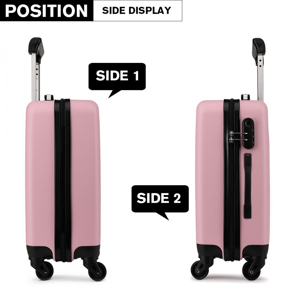 Kono 24 Inch Abs Hard Shell Luggage 4 Wheel Spinner Suitcase - Pink