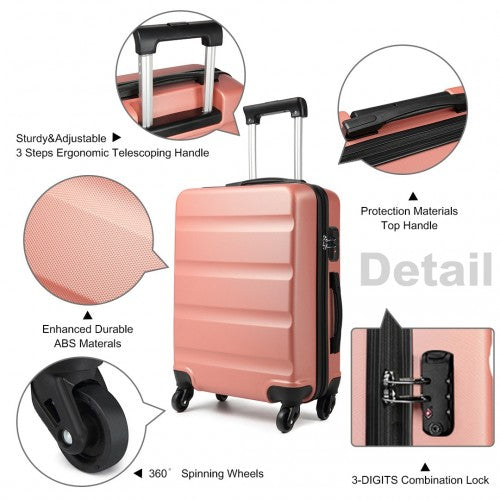 Kono 28 Inch Horizontal Design Abs Hard Shell Suitcase With TSA Lock - Nude