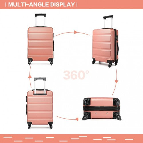 Kono 28 Inch Horizontal Design Abs Hard Shell Suitcase With TSA Lock - Nude