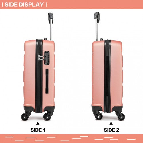 Kono 28 Inch Horizontal Design Abs Hard Shell Suitcase With TSA Lock - Nude