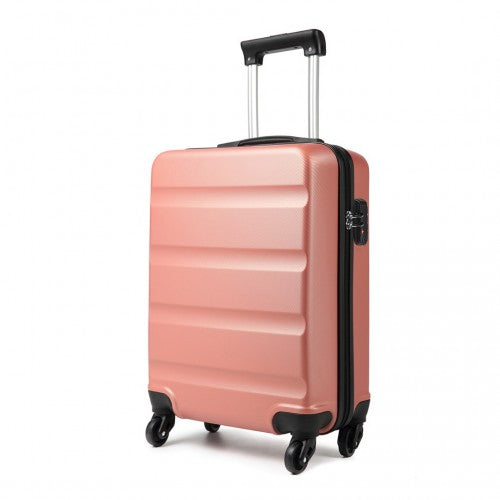 Kono 19 Inch Horizontal Design Abs Hard Shell Suitcase With TSA Lock - Nude