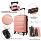 Kono 19 Inch Horizontal Design Abs Hard Shell Suitcase With TSA Lock - Nude