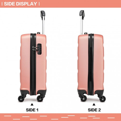 Kono 19 Inch Horizontal Design Abs Hard Shell Suitcase With TSA Lock - Nude