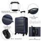 Kono 19 Inch Horizontal Design Abs Hard Shell Suitcase With TSA Lock - Navy