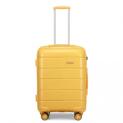 Kono 20 Inch Cabin Size Hard Shell PP Suitcase - Yellow