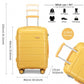 Kono 24 Inch Hard Shell PP Suitcase - Yellow