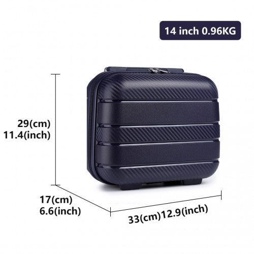 Kono 14 Inch Multi Texture Hard Shell PP Vanity Case - Navy