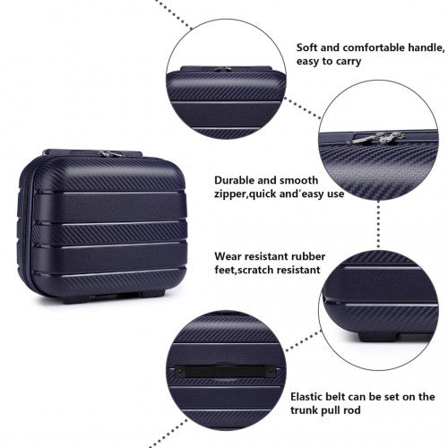 Kono 14 Inch Multi Texture Hard Shell PP Vanity Case - Navy