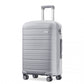 Kono 20 Inch Multi Texture Hard Shell PP Suitcase - Classic Collection - Grey