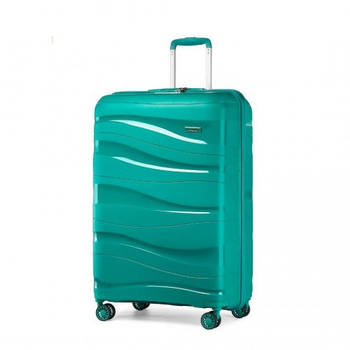 Kono 20 Inch Lightweight PP Hard Shell Suitcase With TSA Lock - Blue