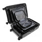 Kono Lightweight PP Hard Shell 4 Piece Suitcase Set With TSA Lock And Vanity Case - Black