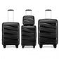 Kono Lightweight PP Hard Shell 4 Piece Suitcase Set With TSA Lock And Vanity Case - Black