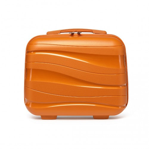 Kono 14 Inch Lightweight Polypropylene Hard Shell Suitcase With TSA Lock - Orange