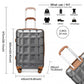 Kono 24 Inch Lightweight Hard Shell Abs Suitcase With Tsa Lock - Grey