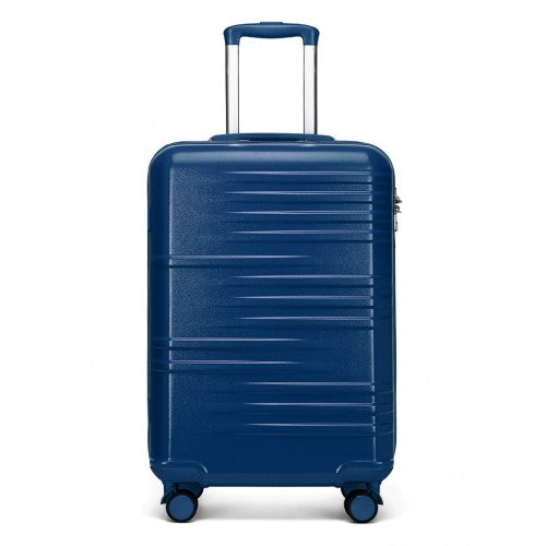 British Traveller 20 Inch Durable Polycarbonate - ABS Hard Shell Suitcase with TSA Lock - Navy