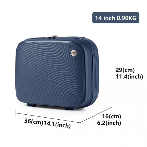 British Traveller Lightweight 14 Inch Polypropylene Vanity Case - Navy