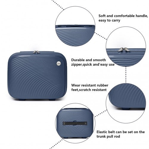 British Traveller Lightweight 14 Inch Polypropylene Vanity Case - Navy