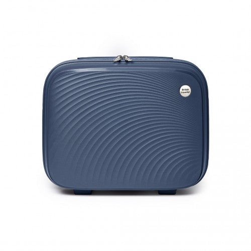 British Traveller Lightweight 14 Inch Polypropylene Vanity Case - Navy