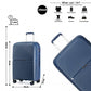 British Traveller 24 Inch Spinner Hard Shell PP Suitcase With TSA Lock - Navy