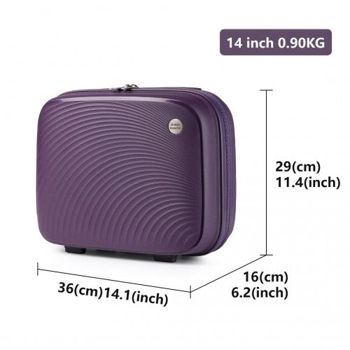 British Traveller Lightweight 14 Inch Polypropylene Vanity Case - Purple